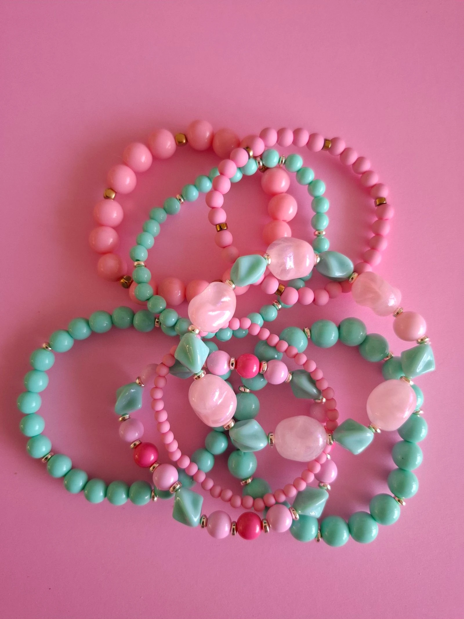 Ensemble de bracelets rose/aqua 2 – photo 2